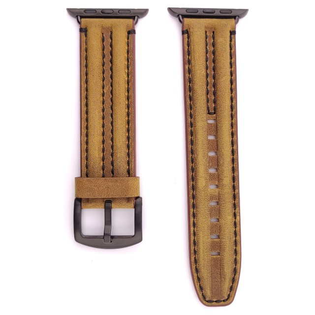 Apple Watch Bracelet Double Ridge en Cuir Véritable - Heracles