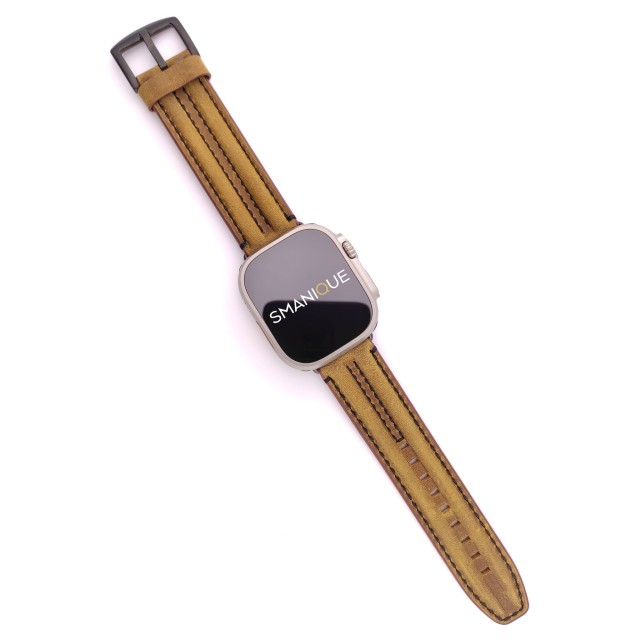 Apple Watch Bracelet Double Ridge en Cuir Véritable - Heracles