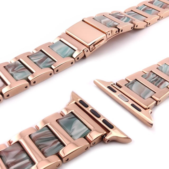 Apple Watch Gliederarmband aus Kunstharz und Stahl – Mireya