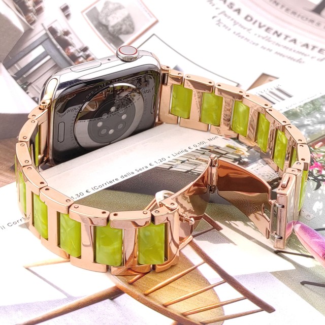 Apple Watch Gliederarmband aus Kunstharz und Stahl – Mireya