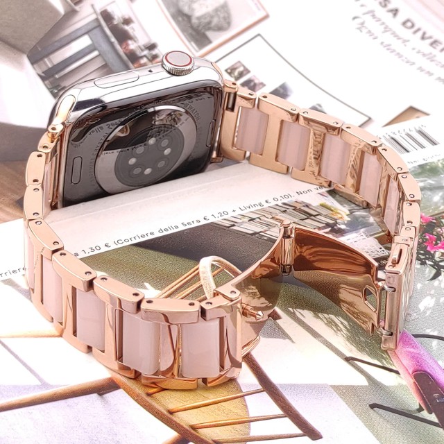 Apple Watch Gliederarmband aus Kunstharz und Stahl – Mireya