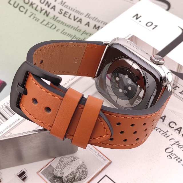 Apple Watch Bracelet Rally en Cuir Véritable - Perseus