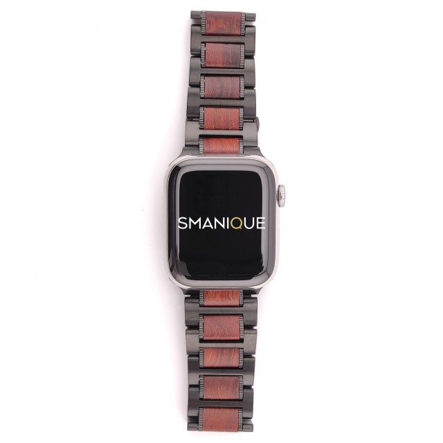 Apple Watch Gliederarmband aus Holz und Stahl – Thanos