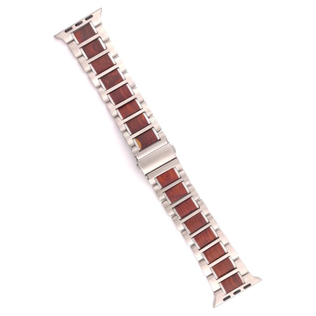 Apple Watch Gliederarmband aus Holz und Stahl – Thanos