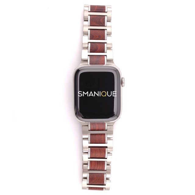 Apple Watch Gliederarmband aus Holz und Stahl – Thanos