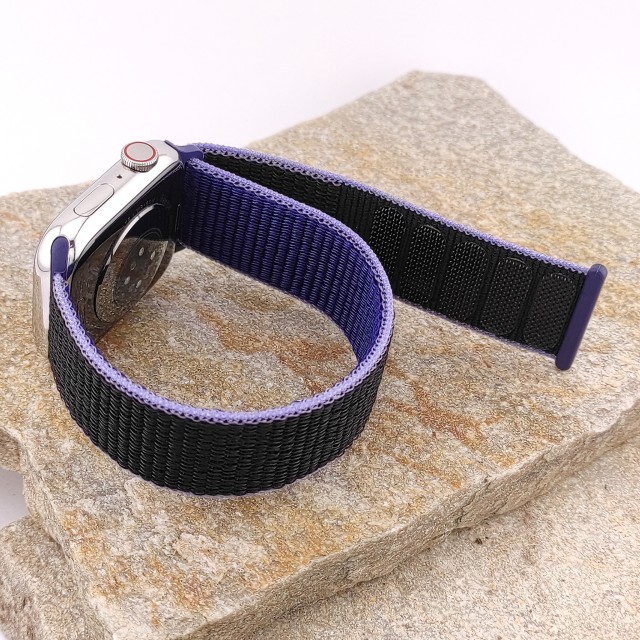 Bracelet de montre sport en nylon avec fermeture auto-agrippante pour Apple Watch - Saturno | SMANIQUE