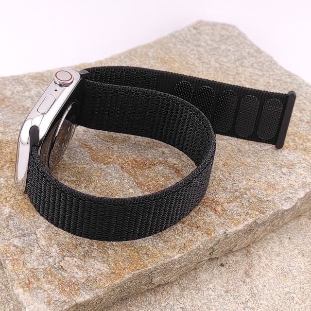 Bracelet de montre sport en nylon avec fermeture auto-agrippante pour Apple Watch - Saturno | SMANIQUE