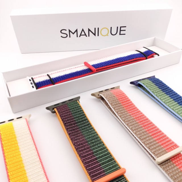 Nylon sport watch band with hook-and-loop for Apple Watch - Saturno | SMANIQUE