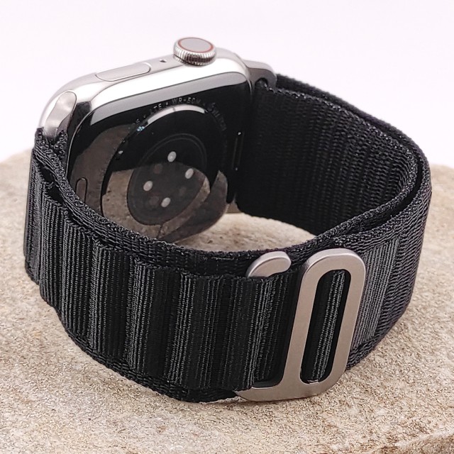 Bracelet tissé robuste avec crochet en G style alpin pour Apple Watch - Zefiro | SMANIQUE