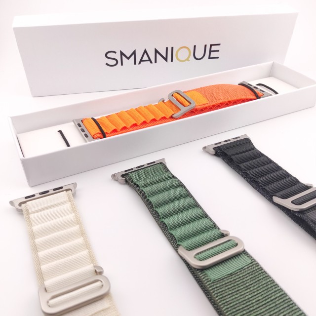 Robustes gewebtes Armband mit G-Haken im Alpen-Stil für Apple Watch - Zefiro | SMANIQUE