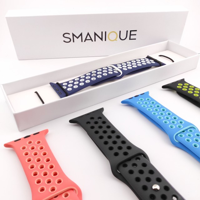 Bracelet de montre sport en silicone respirant pour Apple Watch - Varun Sport | SMANIQUE